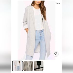 Forever 21 Womens HeatherGrey Soft Shelled Open FrontLong Line Cardigan M New